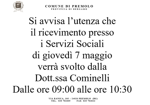 Avviso Servizi Sociali